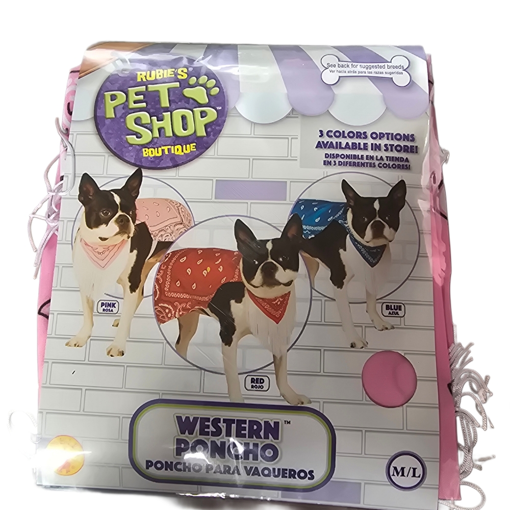 Western Pink Poncho And Cowboy Hat for Dogs.